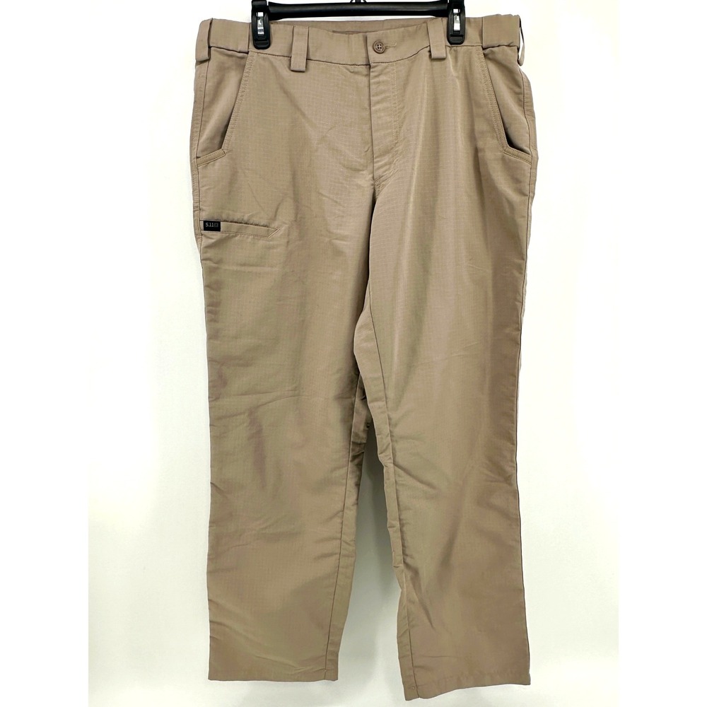 5.11 Tactical Fast-Tac Urban Pants Mens 36x32 Khaki UtilityRipstop Straight Fit
